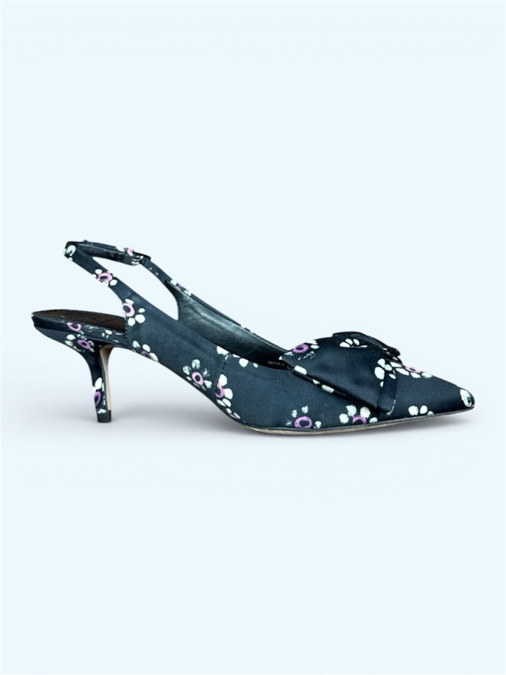 TORY BURCH Rosalind Elegant Satin Floral Slingback Heels Size 8 1/2 Women